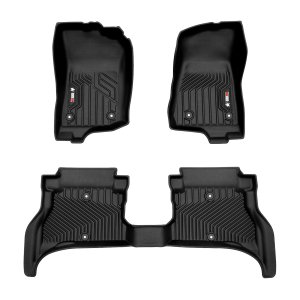 Jeep Wrangler 4XE Floor Mats - Omac - 3D Texan Premium TPE, 3 Pcs - Black - 2021-2024